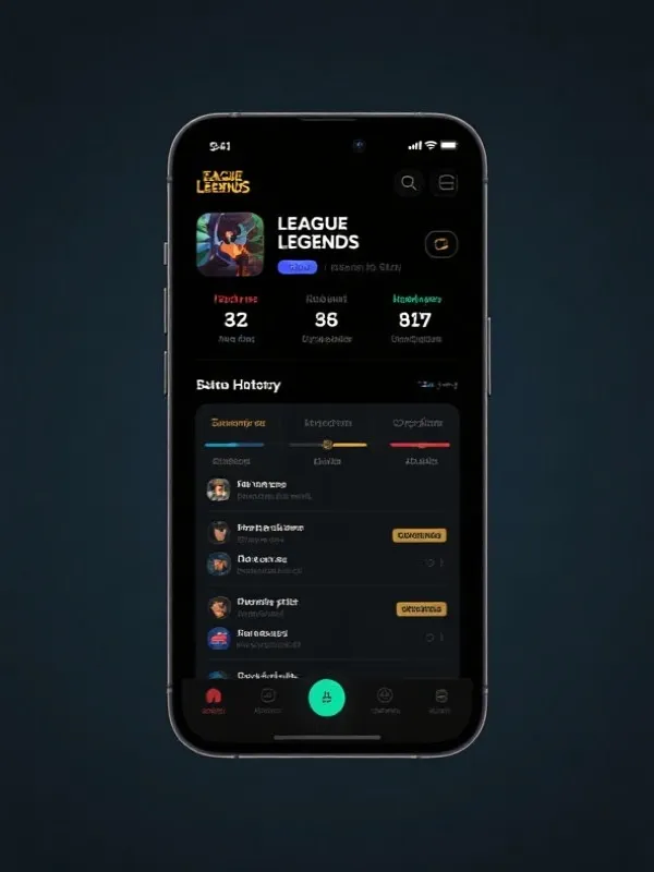 英雄联盟数据分析 APP 界面展示